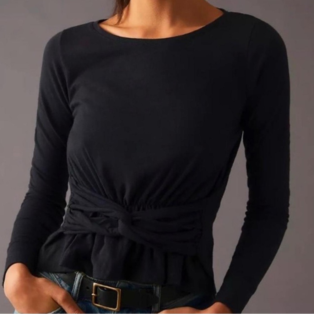 Anthropologie Pilcro Women’s long sleeve elevated black T
